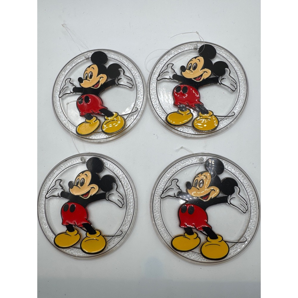 Vintage Monogram Products Disney Mickey Mouse Suncatcher Ornaments Set of 4 3in